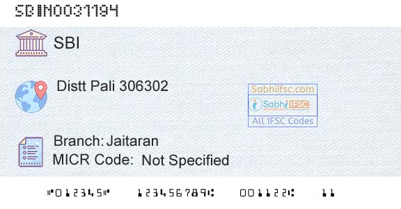 State Bank Of India JaitaranBranch 