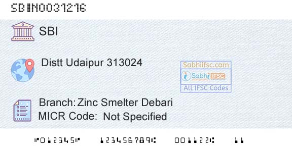 State Bank Of India Zinc Smelter DebariBranch 