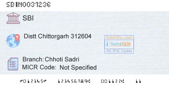 State Bank Of India Chhoti SadriBranch 