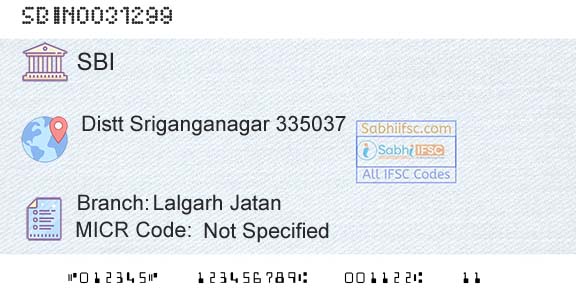 State Bank Of India Lalgarh JatanBranch 