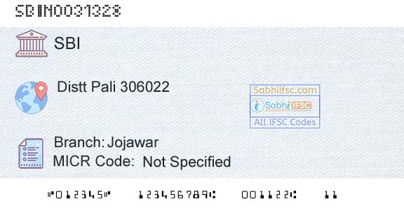 State Bank Of India JojawarBranch 