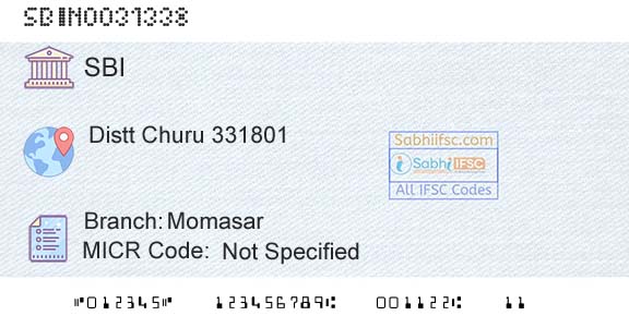 State Bank Of India MomasarBranch 
