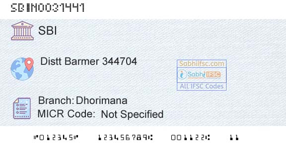 State Bank Of India DhorimanaBranch 