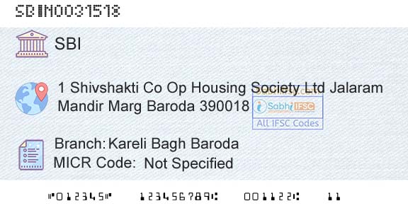 State Bank Of India Kareli Bagh BarodaBranch 