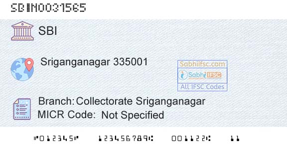 State Bank Of India Collectorate SriganganagarBranch 
