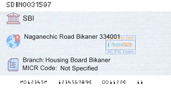 State Bank Of India Housing Board BikanerBranch 