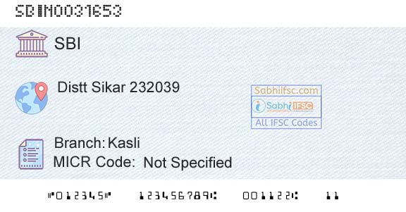 State Bank Of India KasliBranch 