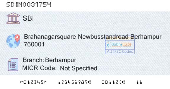 State Bank Of India BerhampurBranch 
