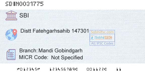 State Bank Of India Mandi GobindgarhBranch 