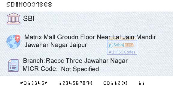 State Bank Of India Racpc Three Jawahar NagarBranch 