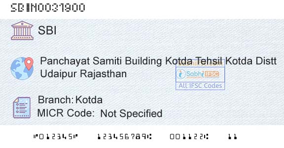State Bank Of India KotdaBranch 