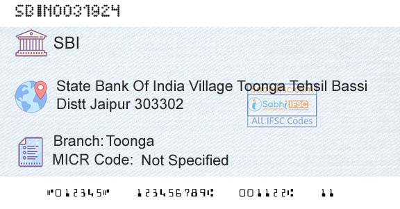 State Bank Of India ToongaBranch 