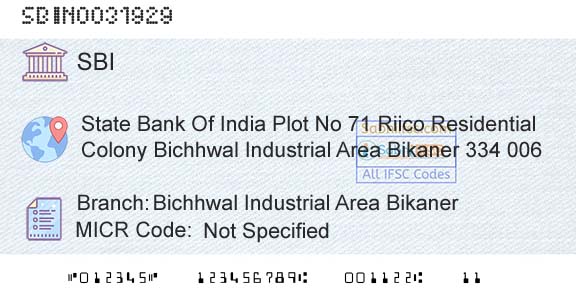 State Bank Of India Bichhwal Industrial Area BikanerBranch 