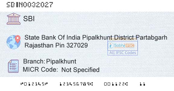 State Bank Of India PipalkhuntBranch 