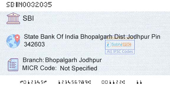State Bank Of India Bhopalgarh JodhpurBranch 