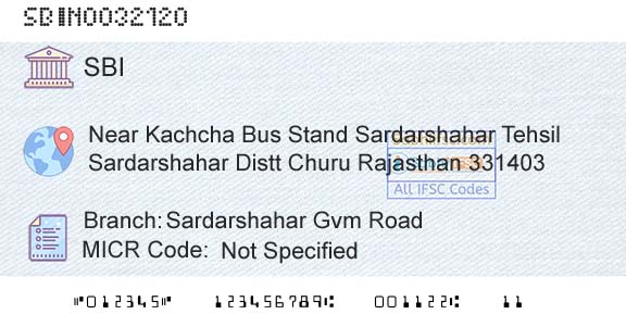 State Bank Of India Sardarshahar Gvm RoadBranch 
