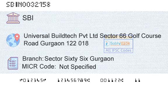 State Bank Of India Sector Sixty Six GurgaonBranch 
