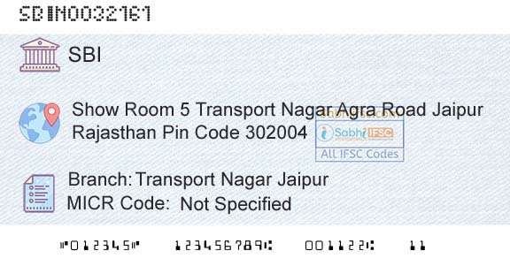 State Bank Of India Transport Nagar JaipurBranch 