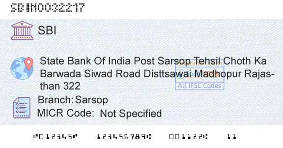 State Bank Of India SarsopBranch 