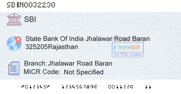 State Bank Of India Jhalawar Road BaranBranch 
