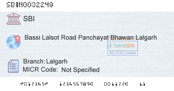 State Bank Of India LalgarhBranch 