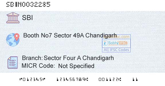 State Bank Of India Sector Four A ChandigarhBranch 