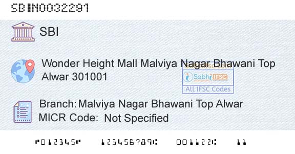 State Bank Of India Malviya Nagar Bhawani Top AlwarBranch 