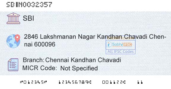 State Bank Of India Chennai Kandhan ChavadiBranch 