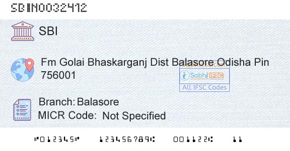 State Bank Of India BalasoreBranch 