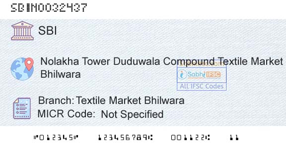 State Bank Of India Textile Market BhilwaraBranch 