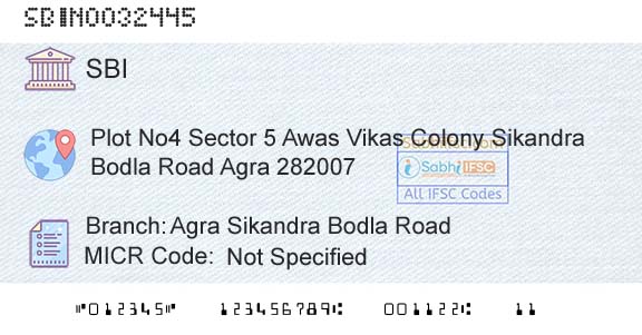 State Bank Of India Agra Sikandra Bodla RoadBranch 