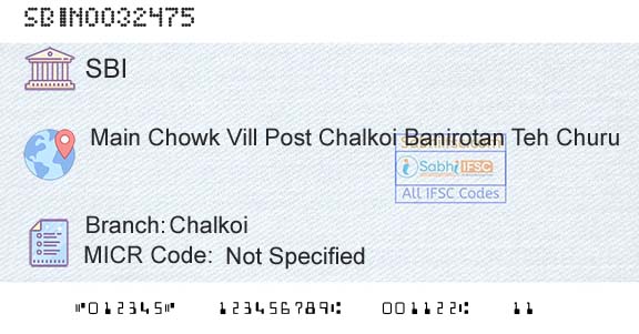 State Bank Of India ChalkoiBranch 