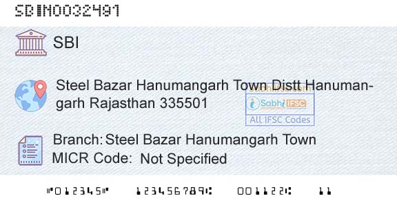 State Bank Of India Steel Bazar Hanumangarh TownBranch 