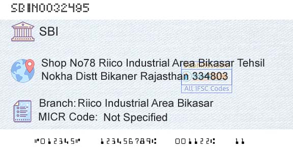 State Bank Of India Riico Industrial Area BikasarBranch 