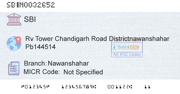 State Bank Of India NawanshaharBranch 
