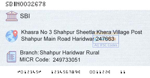 State Bank Of India Shahpur Haridwar RuralBranch 