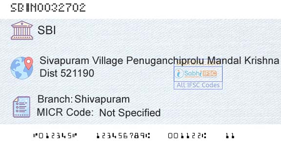 State Bank Of India ShivapuramBranch 
