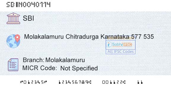 State Bank Of India MolakalamuruBranch 