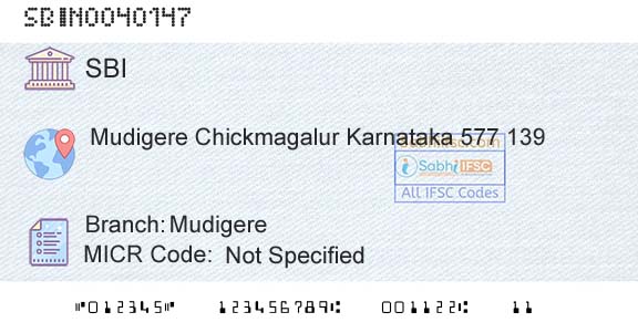 State Bank Of India MudigereBranch 