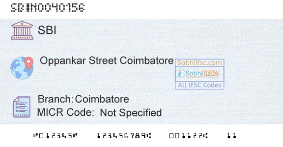 State Bank Of India CoimbatoreBranch 