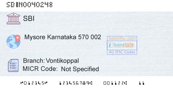 State Bank Of India VontikoppalBranch 