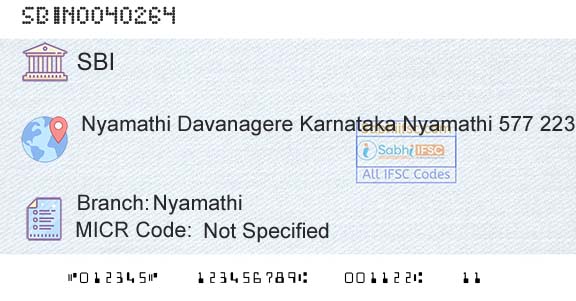State Bank Of India NyamathiBranch 