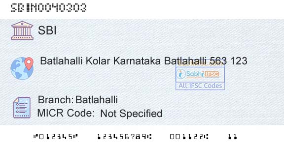 State Bank Of India BatlahalliBranch 