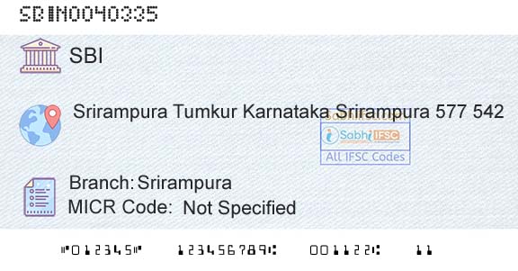 State Bank Of India SrirampuraBranch 