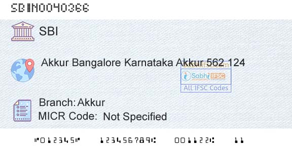 State Bank Of India AkkurBranch 