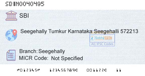 State Bank Of India SeegehallyBranch 