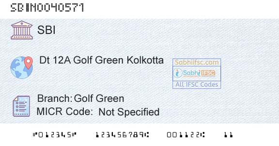 State Bank Of India Golf GreenBranch 