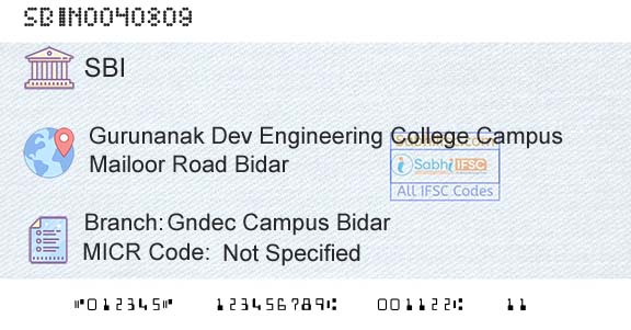 State Bank Of India Gndec Campus BidarBranch 