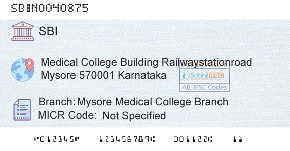 State Bank Of India Mysore Medical College BranchBranch 