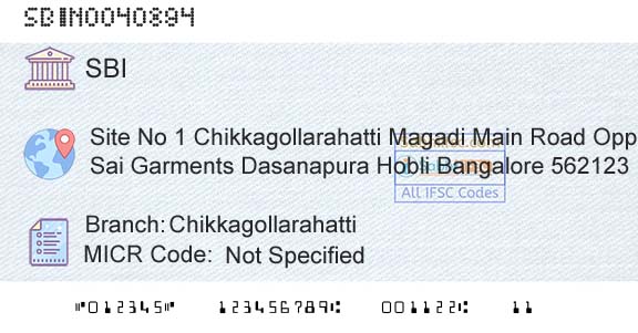 State Bank Of India ChikkagollarahattiBranch 